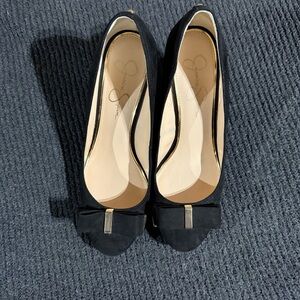 Jessica Simpson Elegant Black Bow Women's Wedges